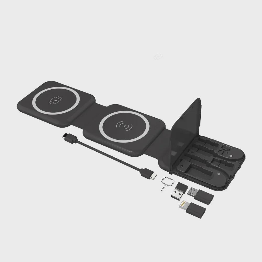 Magnetic 3-in-1 Wireless Charger for Phones, Earbuds, and Watches