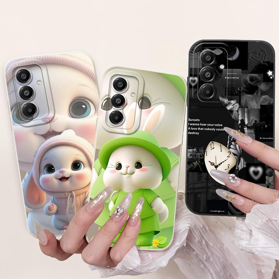 For Samsung Galaxy A17 5G Case SM-A176B Cute Cat Flowers Painted Cover Soft TPU Matte Phone Cases For Samsung A17 A 17 5G Fundas