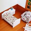 1/12 Casa delle Bambole Miniatura Letto in Legno con Cuscino Mobili Camera da Letto Casa delle Bambole