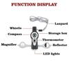 7 In1 Outdoor Survival Whistle Emergency Tools Camping Hiking Rescue Emergency Loud Whistle Compass Thermometer Magnifier