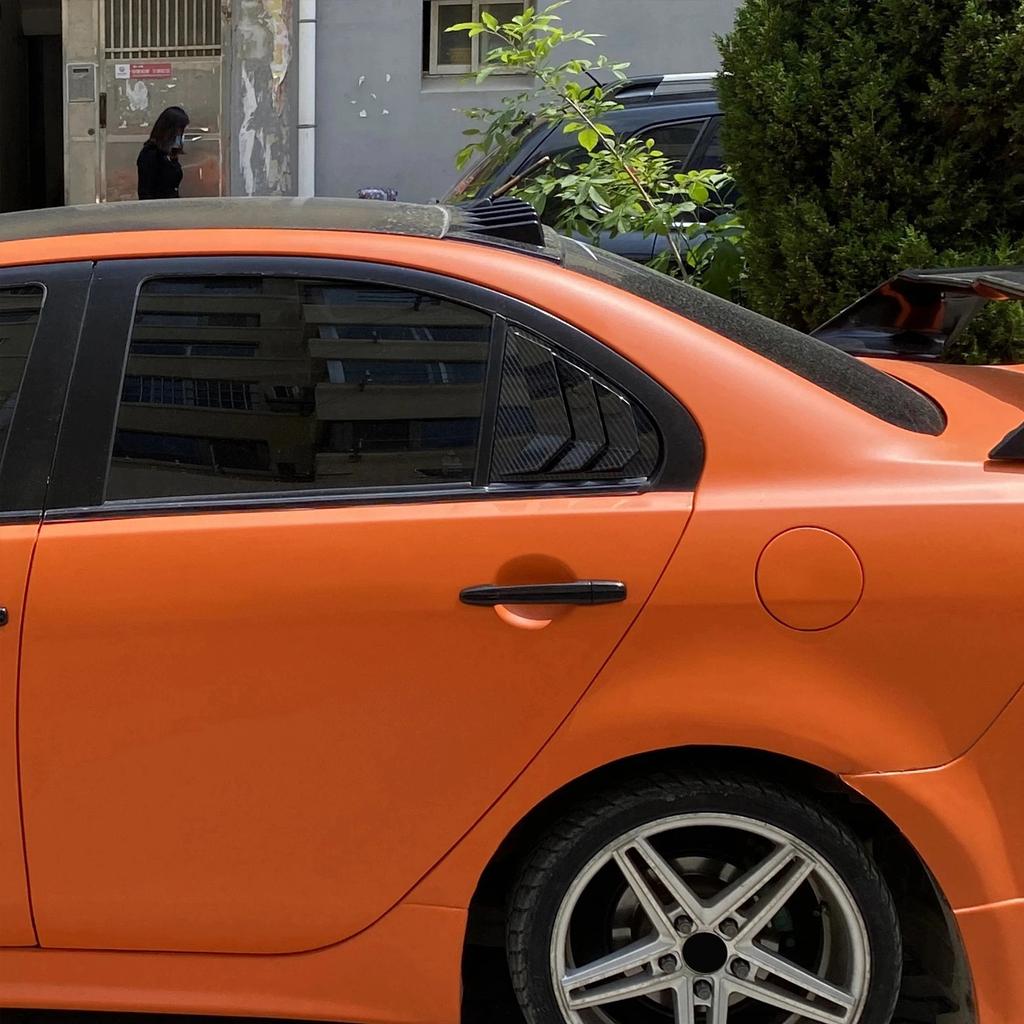 Car Rear Window Shutter For Mitsubishi Lancer EX X EVO 2008-2018 Side Vent Louver Cover Trim Accessories Carbon Fiber Style