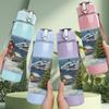 1PC Winter Christmas Tree 750ml Color Plastic Sports Water Bottle Leakproof Flip Straw Lid Suitable for Sports Office Home Use