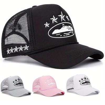 Unisex Men Women Cap Pentagram Embroidery Baseball Net Caps Spring Summer Outdoor Adjustable Casual Hats Sunscreen Hat