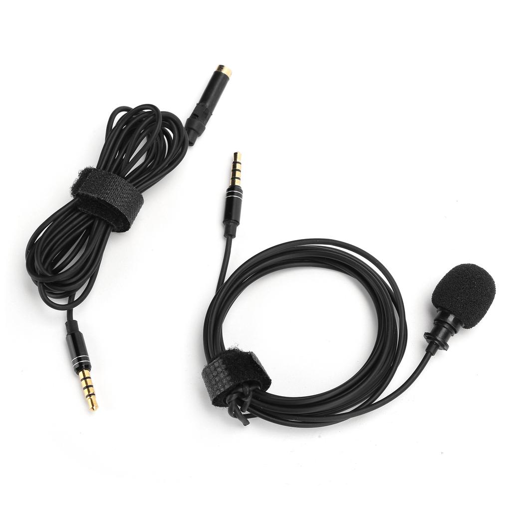 Professional Lavalier Microphone Collar Clip Mic 3.5mm 2M Cable Live Recording