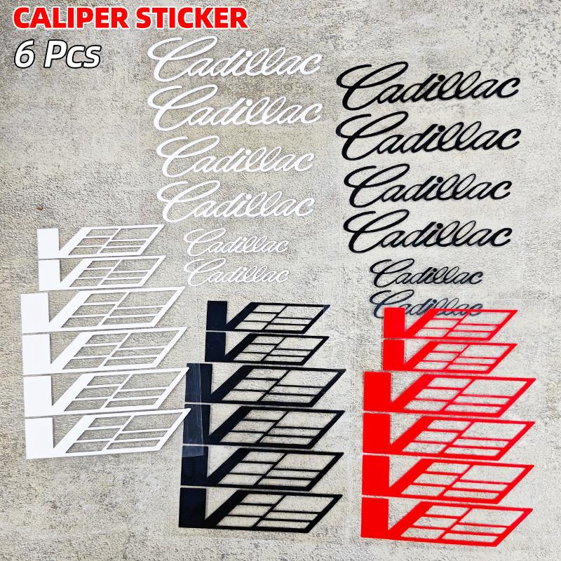 6pcs Car Caliper Stickers Tire Brake Cover Vinyl Film Body Decals for Cadillac Escalade CTS DTS STS XTS ATS BLS CT5 CT6 XT5 XT6 zd3