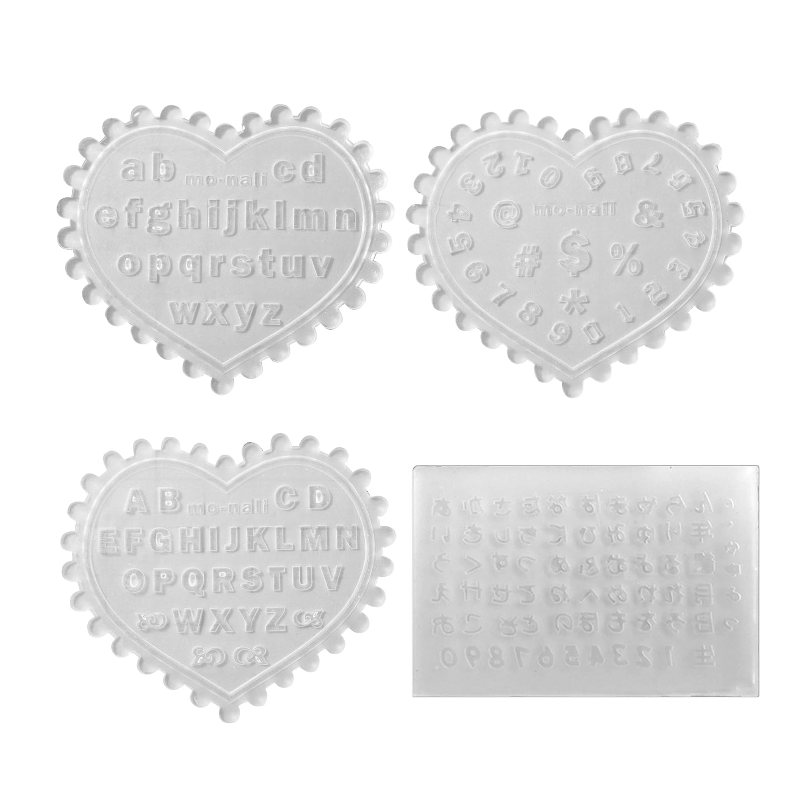 

YFFSFDC Silicone Set of and Mini Shaker Soft DIY Reusable Molds, 4, Hiragana, Kanji, Alphabet, Uppercase, Lowercase, English, Numbers, Size, Molds,