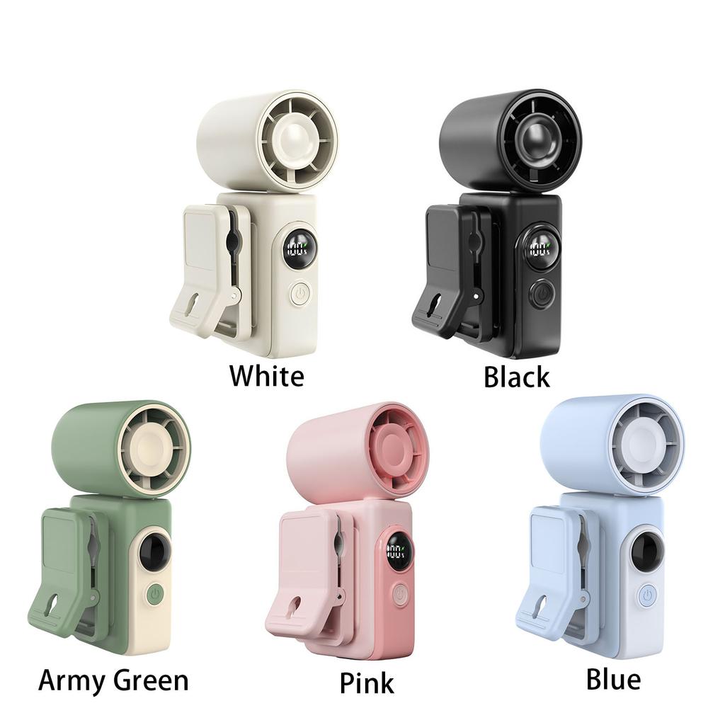 Type-C ABS spaustukas aušinimo ventiliatorius su rankena ir LED ekranu „Whirlwind Cooler“ spaustuko ventiliatoriai 2400mAh laukui, kelionėms, biurui, dovanai