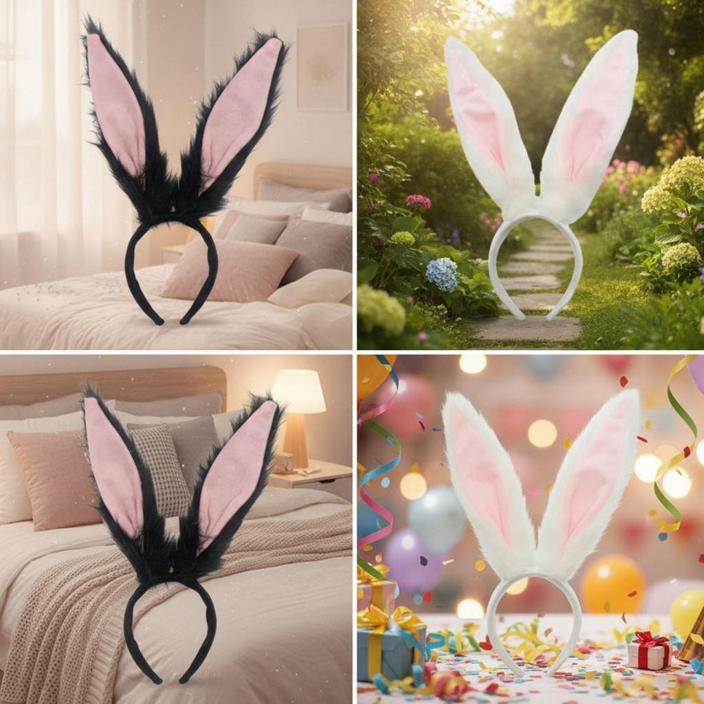 Soft Bunny Ears Headband Comfortable for Festive Photographs