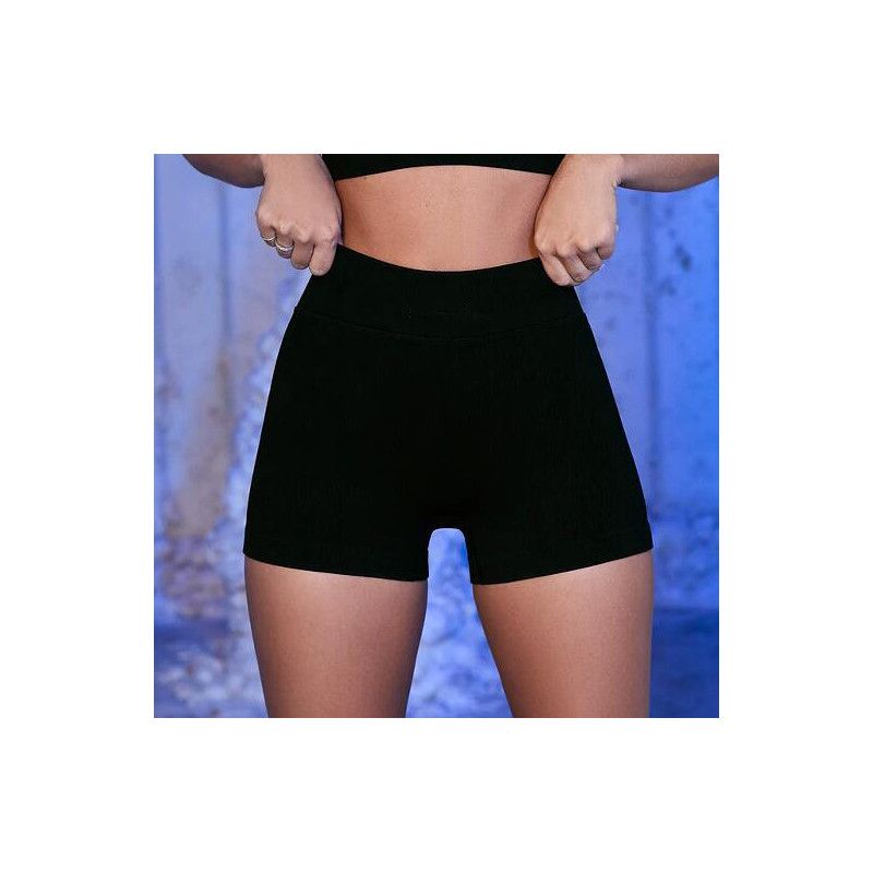 

Fashion Women s New Sports Seamless Brassiere Sling Yoga Clothes Quick-Drying Workout Clothes Suit Skinny Hip Raise Shorts Black-Shorts S