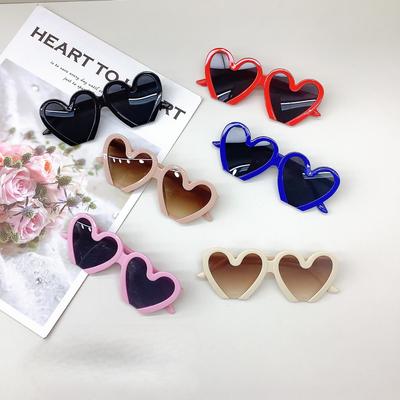 Retro Love Round Frame Children'S Sunglasses Eye Protection Sunshade Sun Protection Uv Protection Girls Sunglasses Boys Glasses