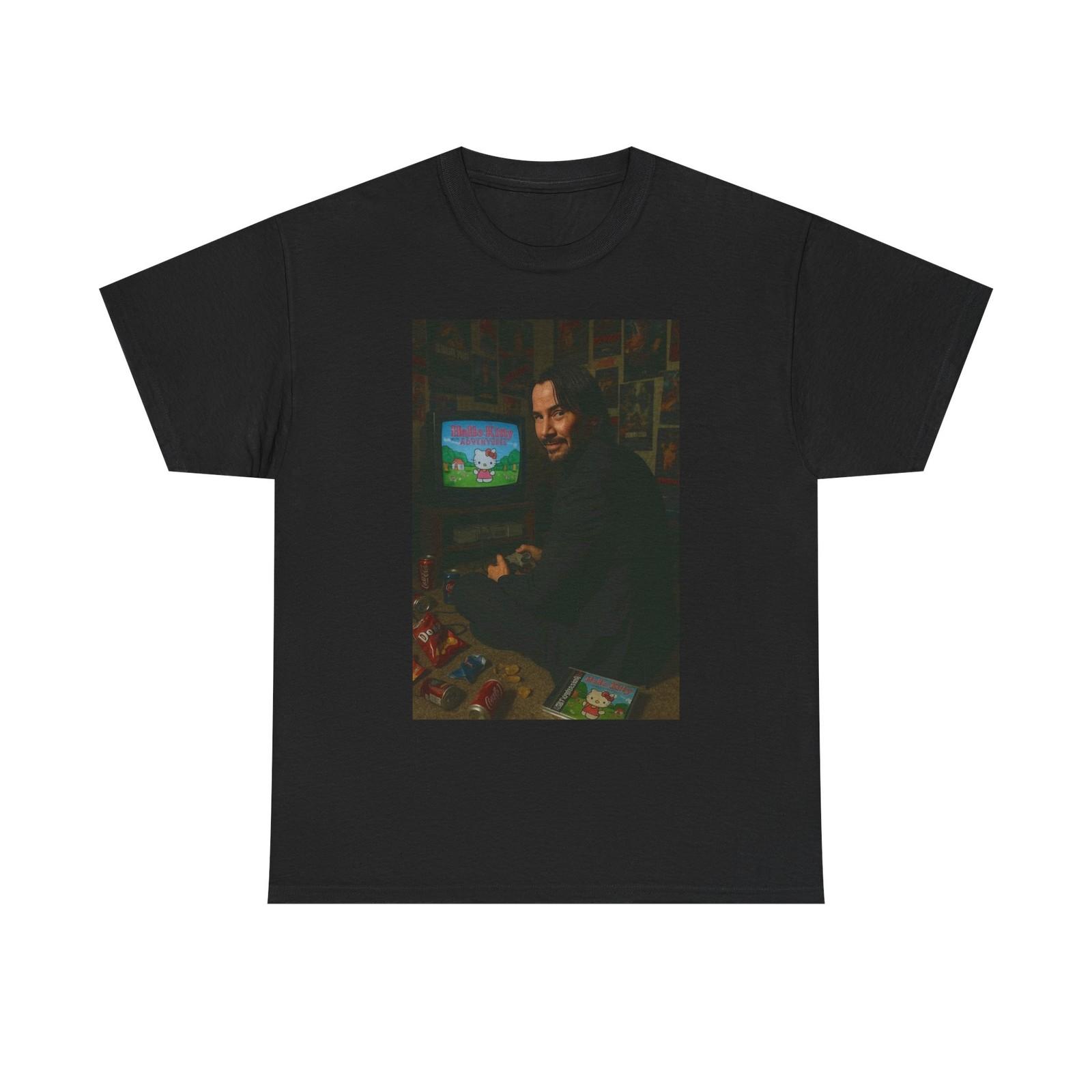 John Wick Funny Graphic T Shirt Playing Video Game Unisex Heavy Cotton Tee L