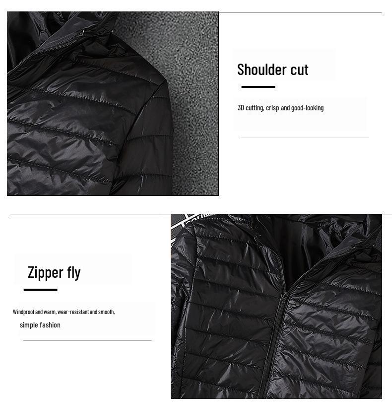 Herren Kapuzenjacke Minimalistisch Baumwolle - Trendige Kurze Einfarbige Lässige Oberbekleidung