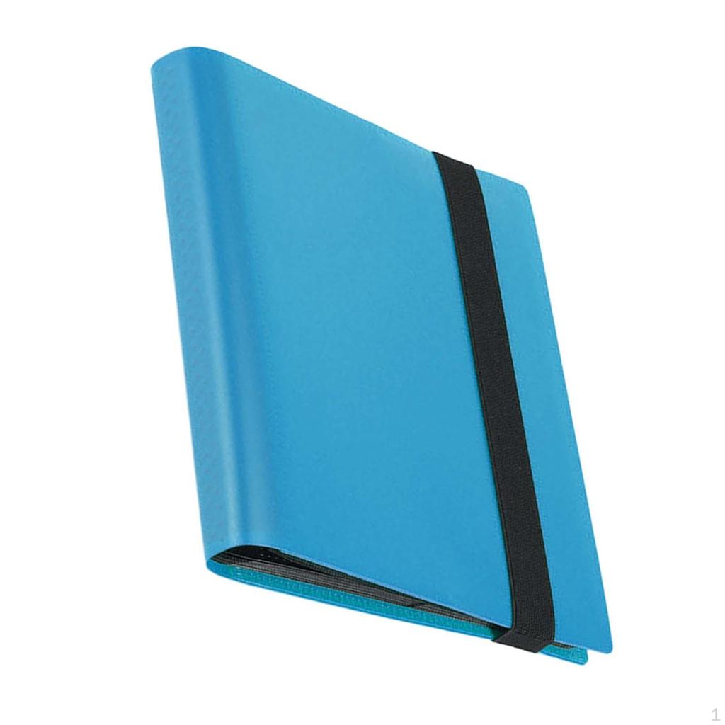 4 Pockets Trading Card Carrying Binder Hold for 160 Cards Protective Sleeves Band Closure