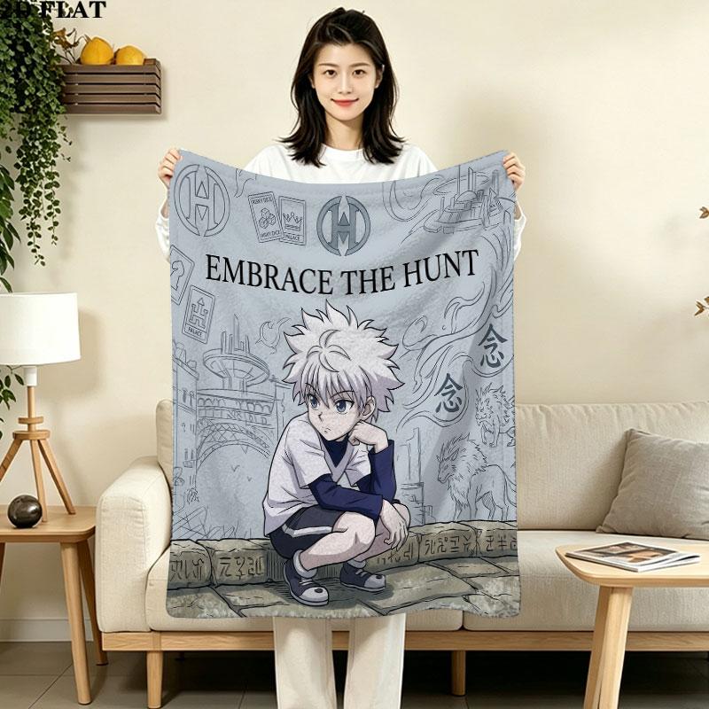 1pz Coperta in Flanella con Fantasia Hunter X Hunter Adatta a Tutte le Stagioni per Arredamento Casa Calore e Comfort Regali Regalo Festivo