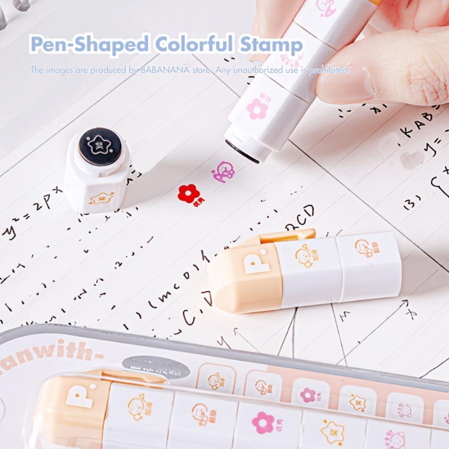 1 pezzo, una Penna Timbro Versatile con Immagini Multiple - un Adorabile Set per Agende, Journaling, Conservare Ricordi, E Appassionati di K-Pop