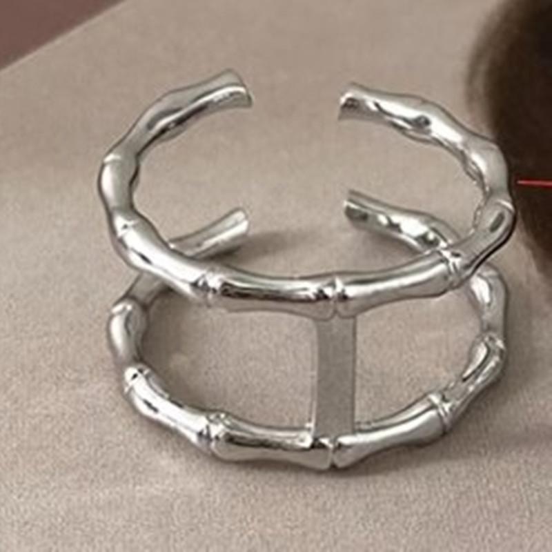 Classic Twist Chain Open Rings For Women Zircon Stainless Steel Geometric Twist Wrapped Couple Ring Wedding Aesthetic