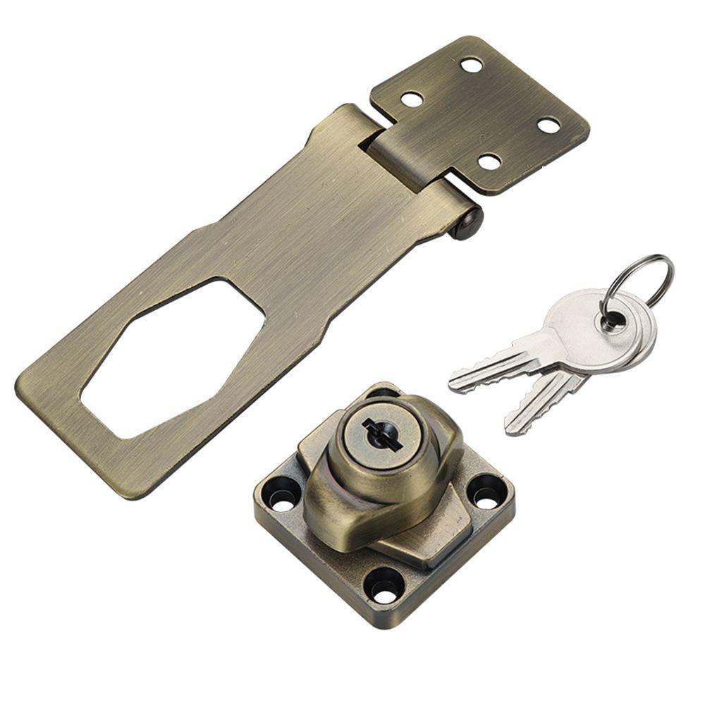 Buckle Burglarproof Cupboard Zinc Alloy Drawer Cabinet Door Lock Keyed Hasp Lock