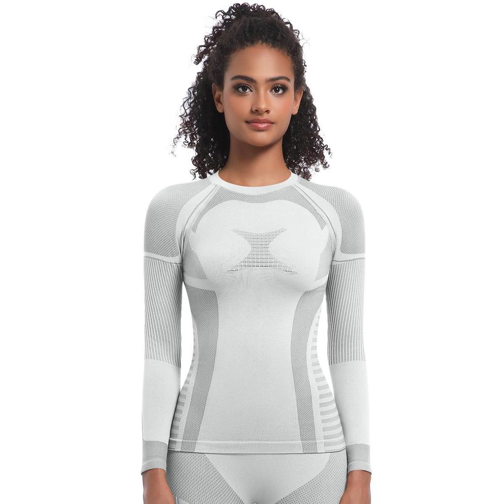 Seamless Long Sleeve High Stretch Ski Suit Top for Running, Fitness, and Yoga