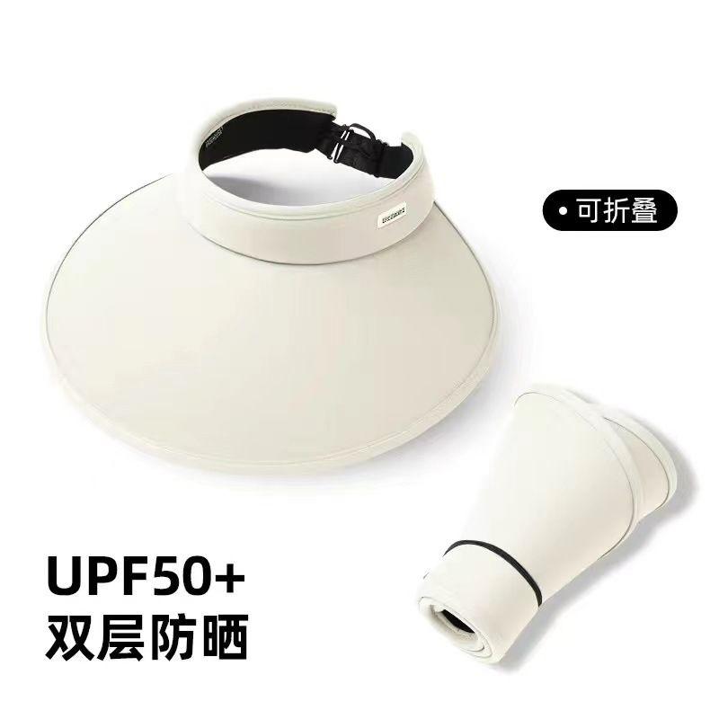 

New Arrival UV Stereo Face-Covering and Sun-Shading Super Large Brim Sun Protection Hat Summer UV Protection Storage Big Brim Sun Hat Double-sided Ice Silk sunscreen beige (rollable)