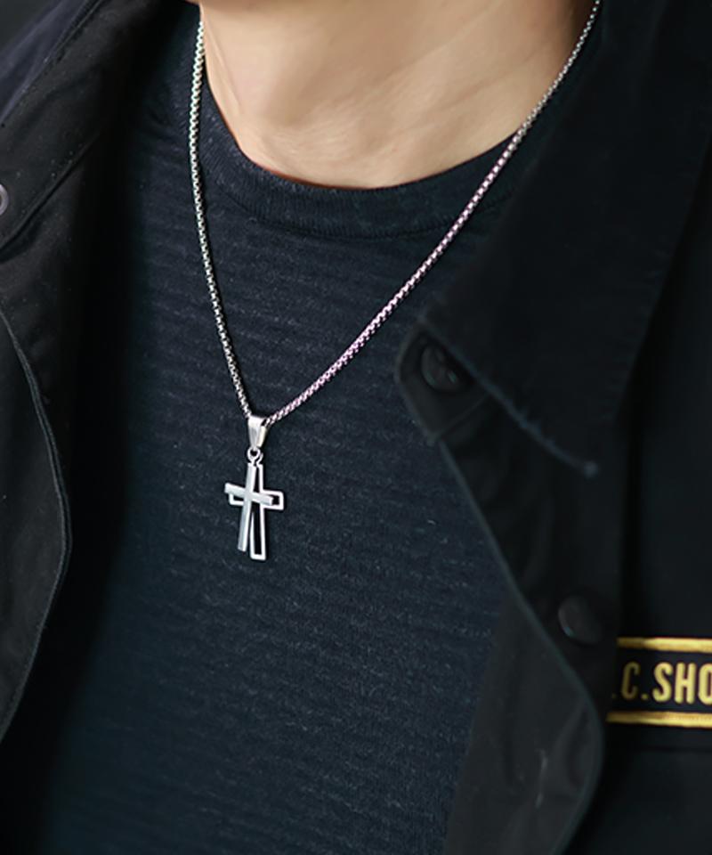 Blancier Double Cross Bm251N1060 Men'S Necklace