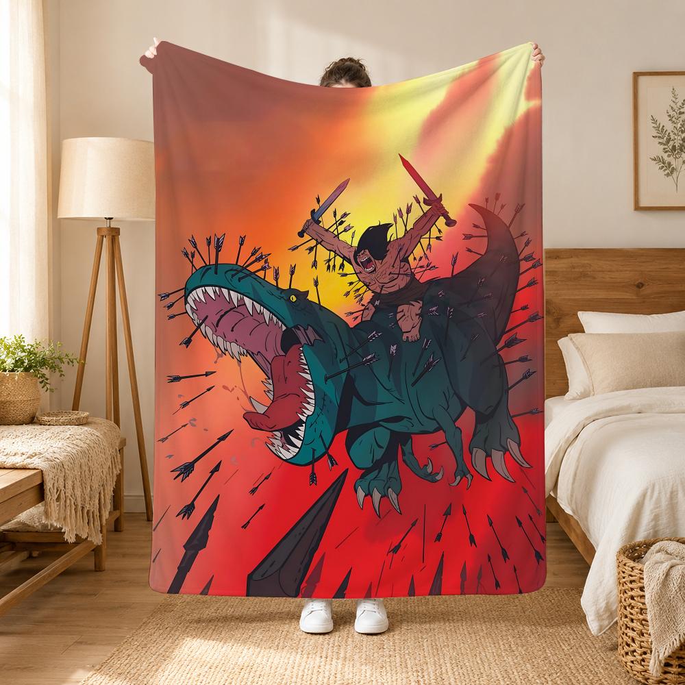 Primal Animation Series Throw 240G Flannel Blanket, Suitable For Sofas, Beds, Offices, Exquisite Gift Blankets