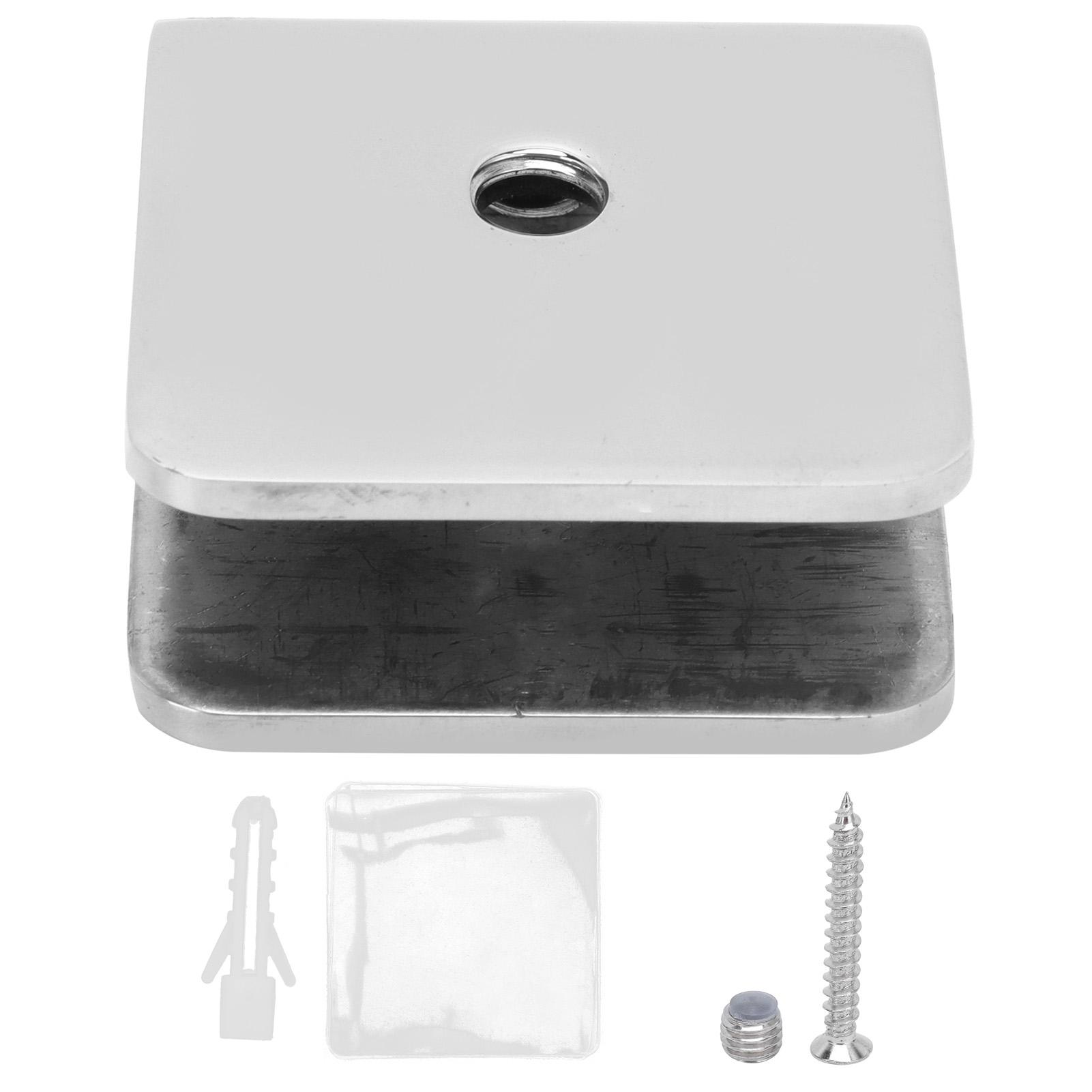 

45x48mm Square Glass Fixing Clip Bathroom Door Clamp Holder Bracket for 812mm Glass