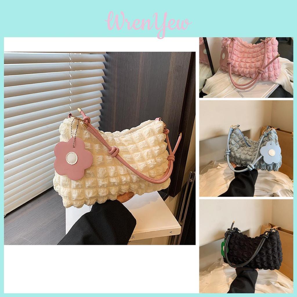 Chic Nylon Wrinkle Handbag For Women 2024 Trendy Fashionable Shoulder Bag