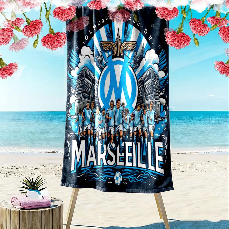 l'Oheme Logo Print Beach Towel, Large Soft Quick Dry Towel for Beach Camping Swimming