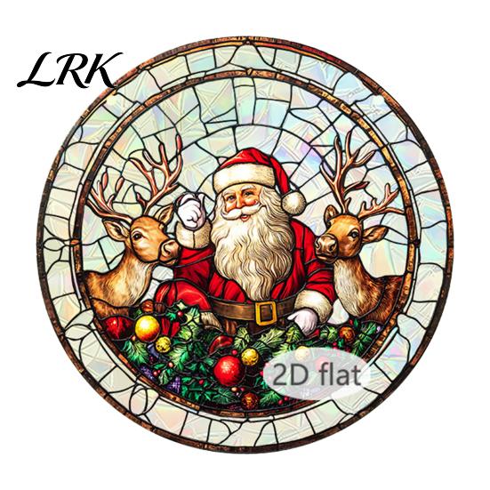 Decorative Chains for Hanging Ornaments Christmas Acrylic Window Decor, 2D Holographic Stained Glass Art Indoor Festive Atmosphere Decor Ornament with