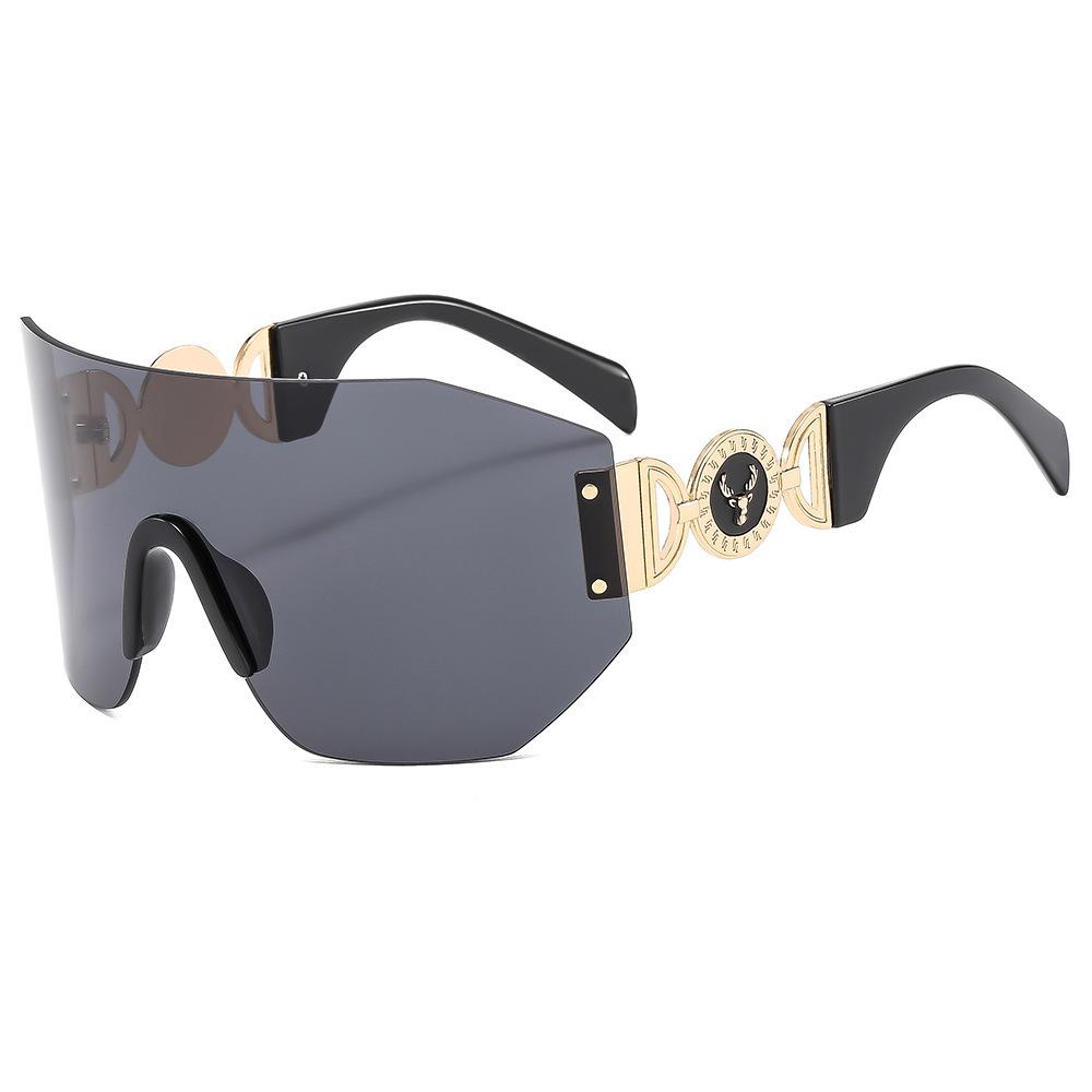 Новые Безрамные Большие Однокомпонентные Солнцезащитные Очки для Мужчин и Женщин - Модные Спортивные Велосипедные Уличные Очки