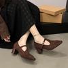 2025 Autumn New Small Inner Height Increase Mary Jane Shoes High Heels Fashion Shallow Mouth Pointed Casual Single Shoes Women