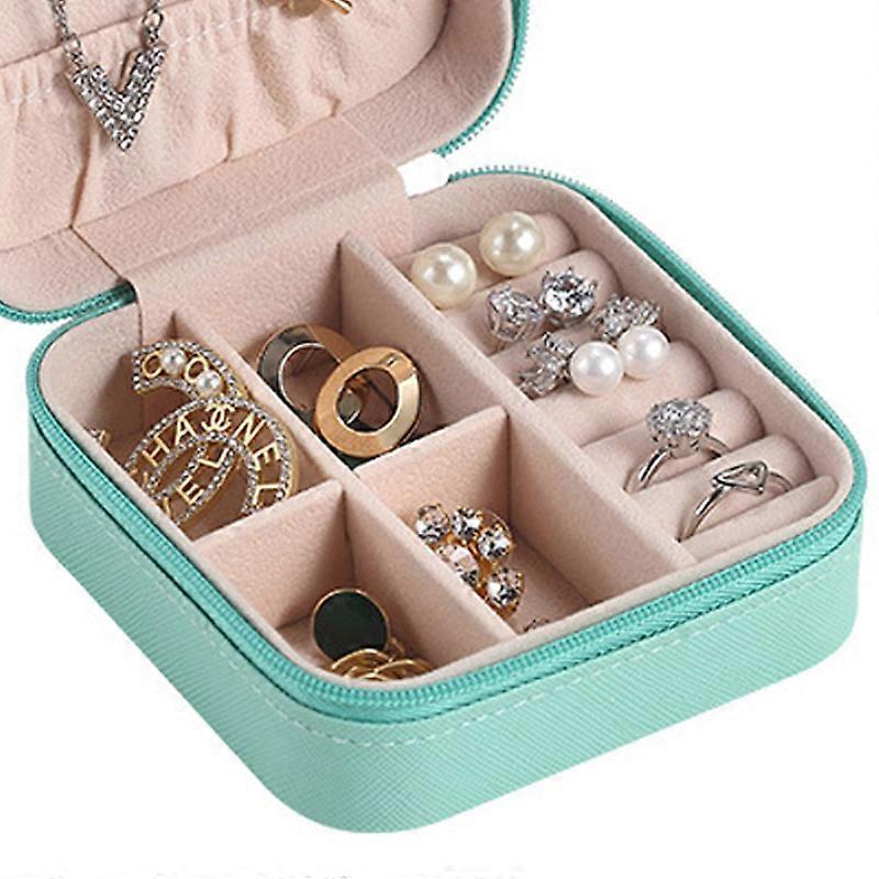 Travel Jewelry Case Exquisite Large Capacity Scratch Resistant Portable Jewelry Organizer Box for Outdoor Travel Blue