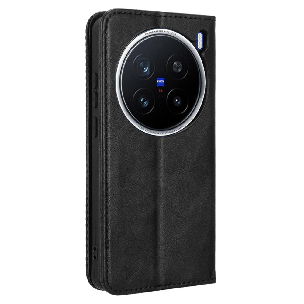 For vivo X200 Pro 5G Leather Case Wallet Stand Retro Texture Phone Cover