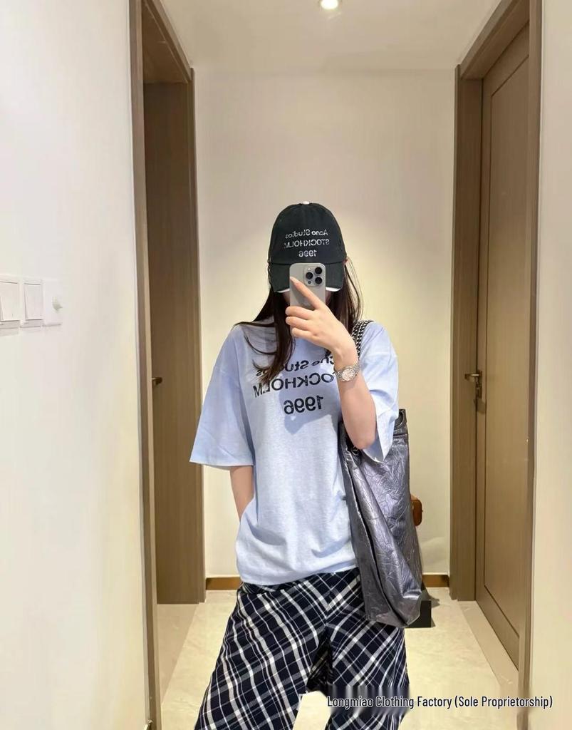 Women's Retro 1996 AC Dip-Dyed Digital Print Loose Sun Protection T-Shirt