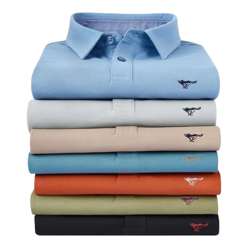 Sevenwolves Men's Summer Antibacterial Business Casual Polo T-Shirt
