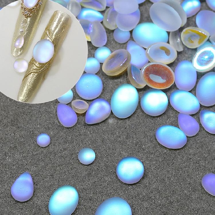 Transform Your Nails With 50pcs Blue Tears Cats Eye Matte Decorations Nail Decors For Parties Weddings And More