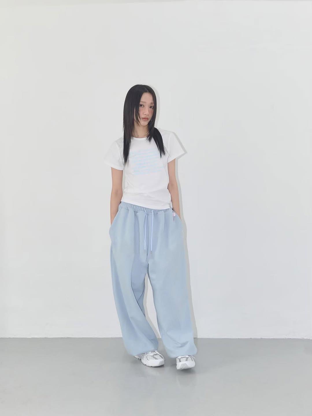

2026 Y2K American Hip Hop Retro Wide-Leg Sweatpants: Trendy Streetwear X-Large світло-синій колір