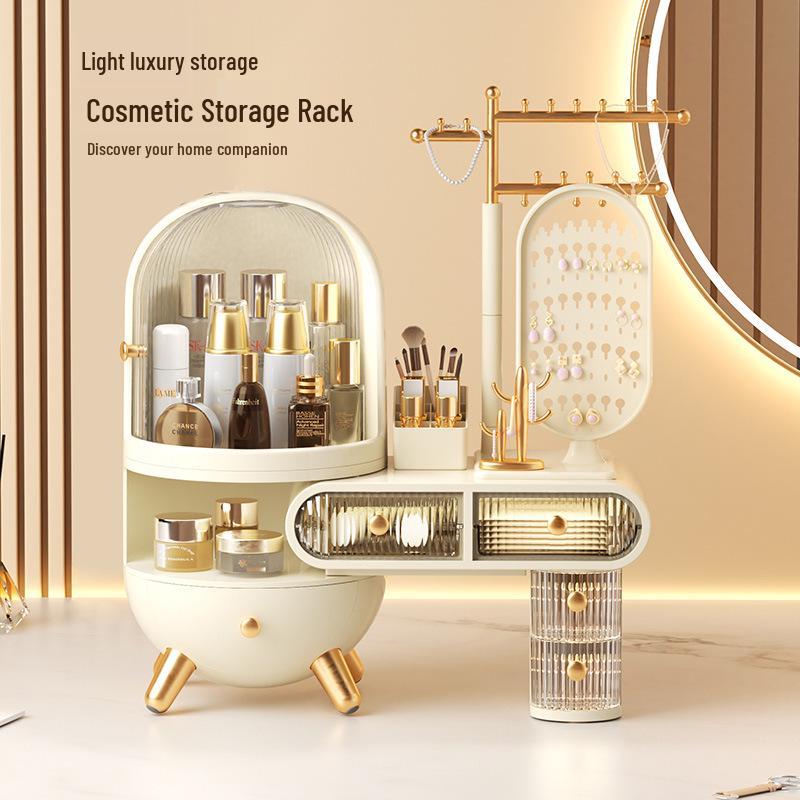 Large Capacity Dustproof Makeup Organizer Box for Women – Desktop Skincare Storage
