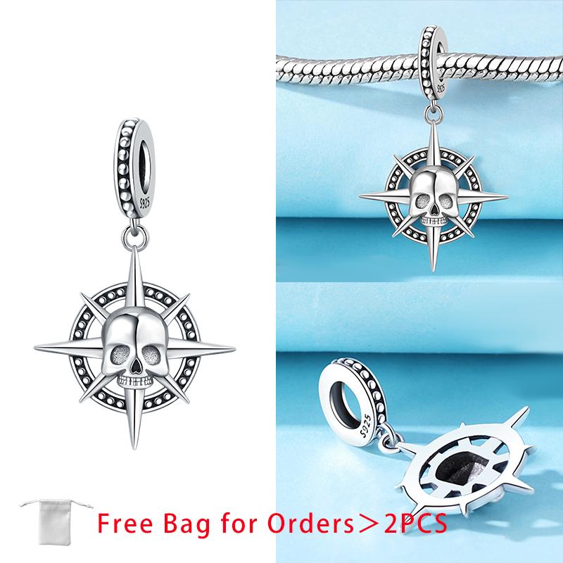 Halloween Skull Witch Pumpkin Bat Rose Bead Components Pendant Bead Component Compatible With Charm Bead Components Copper Metal Authentic Original