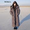 MO&Co. Women's Long 90% Duck Down Fur Collar Three-Proof Down Jacket