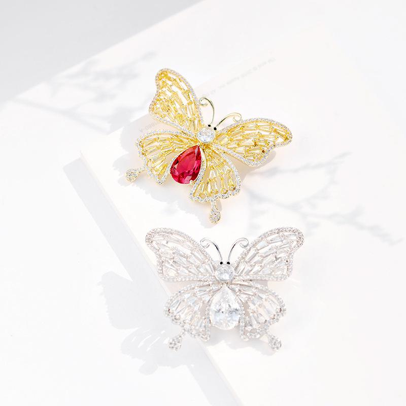 Bo Xin Yun Elegant Full Diamond Zirconia Butterfly Brooch Women's Luxury Accessory