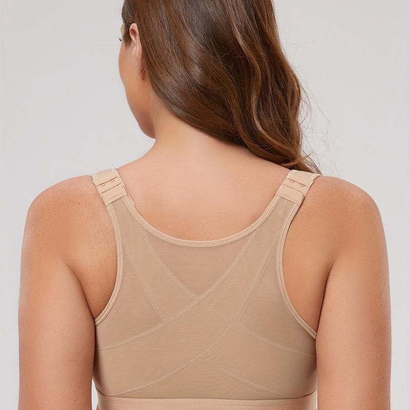 2025 Plus Size Front Buckle Wireless Bra for Women in Europe and America