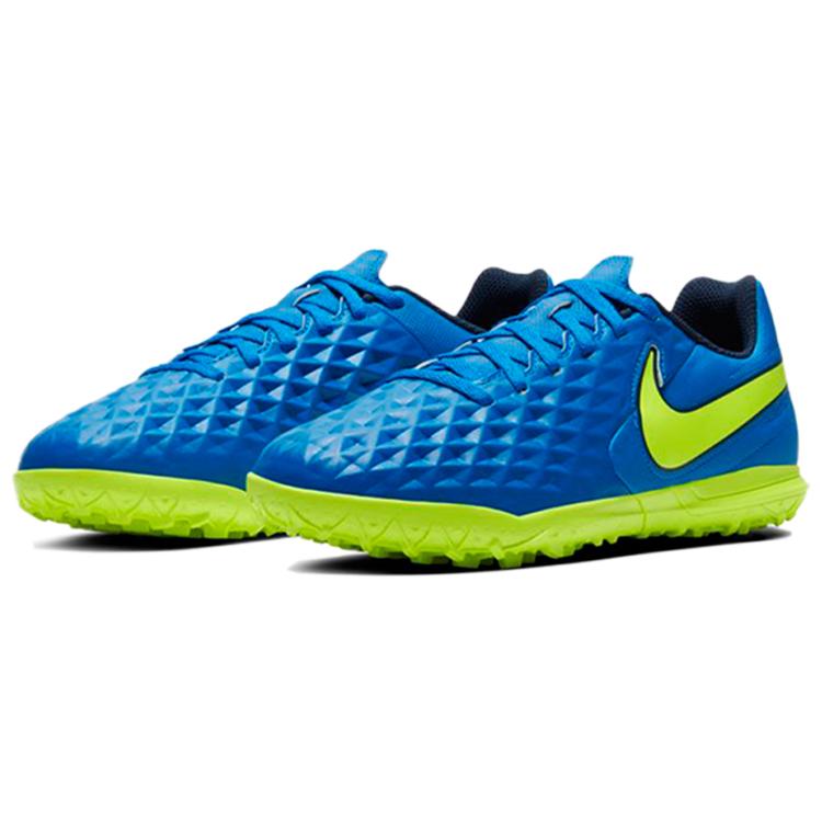 Nike Jr. Legend 8 Club TF Rutschfest Abriebfest Niedrig geschnitten Kinder Fußballschuhe Blau Grün Kinder AT5883-474