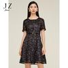 JZ Jiuzi Shopping Mall Same Light Mature Style Lace Mesh Waist Dress Summer New Style