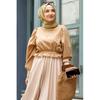 Elastic Waist Balloon Sleeve Mini Shirt