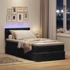Lit ottoman - Maison Exclusive - 80x200cm - Velours noir - Matelas inclus - LED intégrée