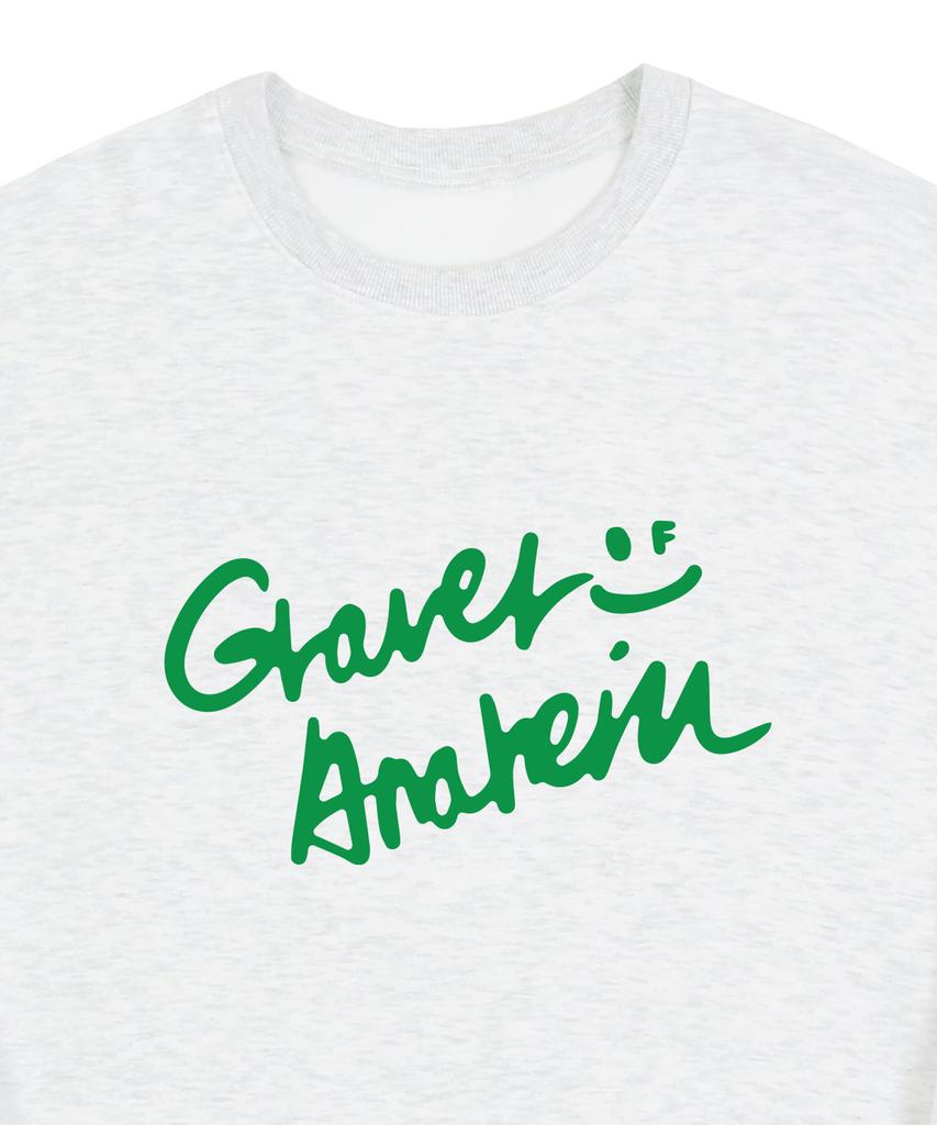 GRAVER [Unisex] Drawing Logo Smile Sweatshirt_Melange White