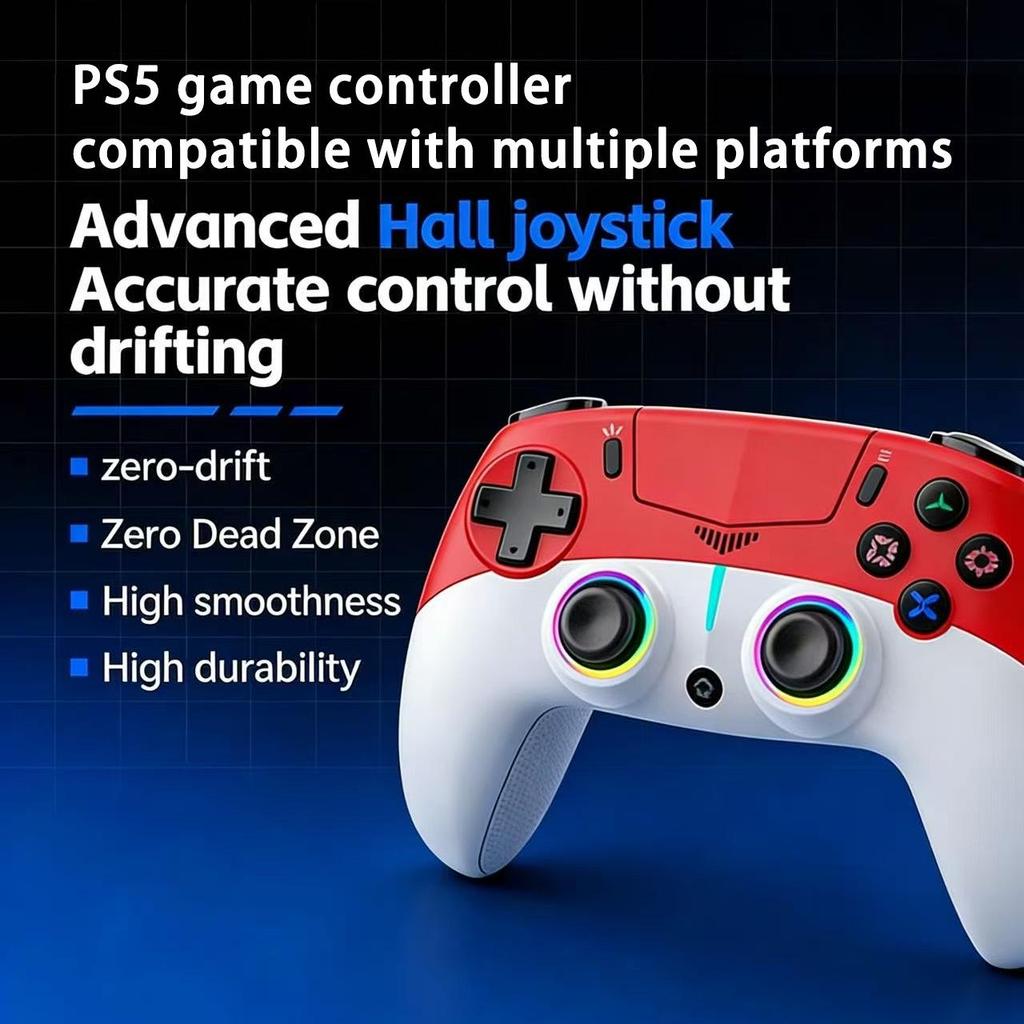 2025 PS5 Bluetooth Game Controller: RGB Lights, Macro Programming, Built-in Microphone