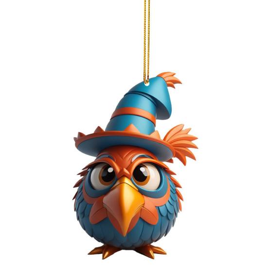 

Turkey Pendant 2D Flat Acrylic Chick Hanging Ornament Cute Cartoon Hat 1
