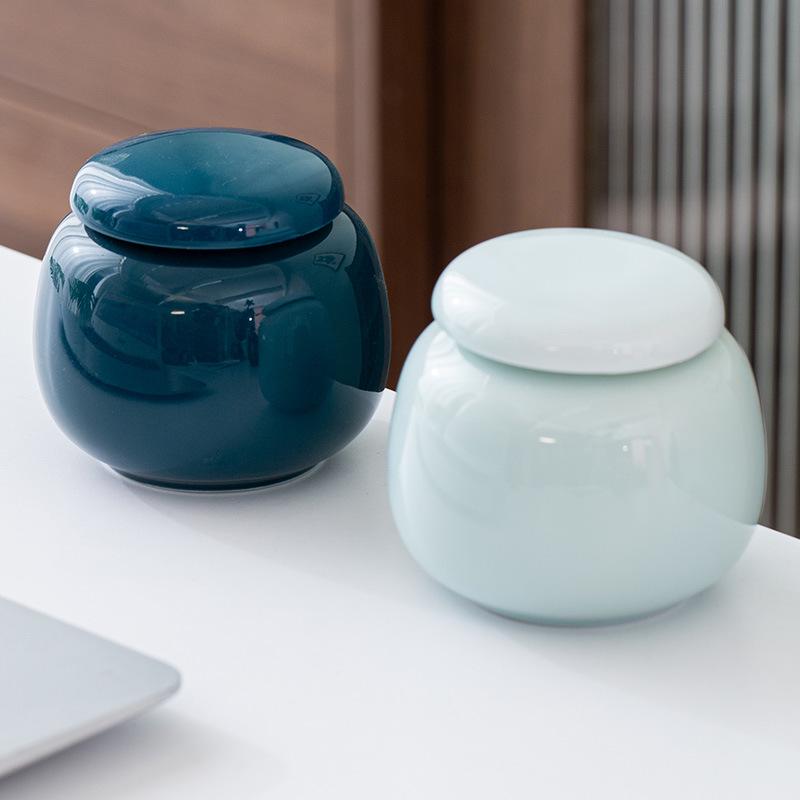Multi-Color Ceramic Mini Jars for Tea, Incense, or Storage – Sealed and Engraved Design